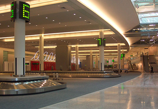 Airport baggage halls